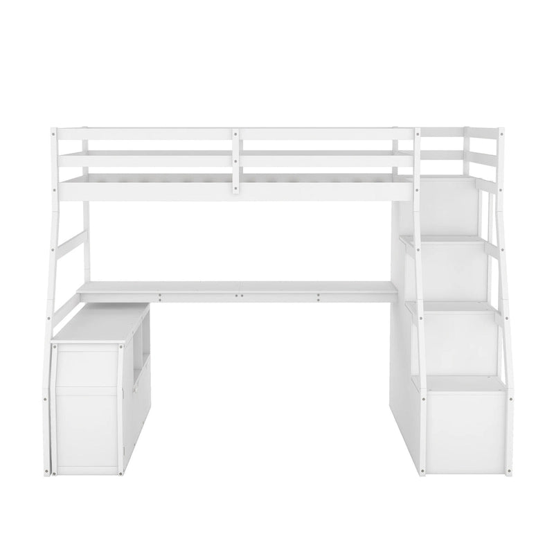 Twin Pine Loft Bed with Desk and Storage