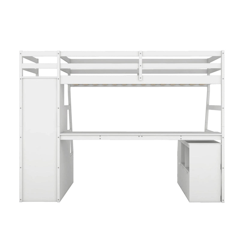 Twin Pine Loft Bed with Desk and Storage