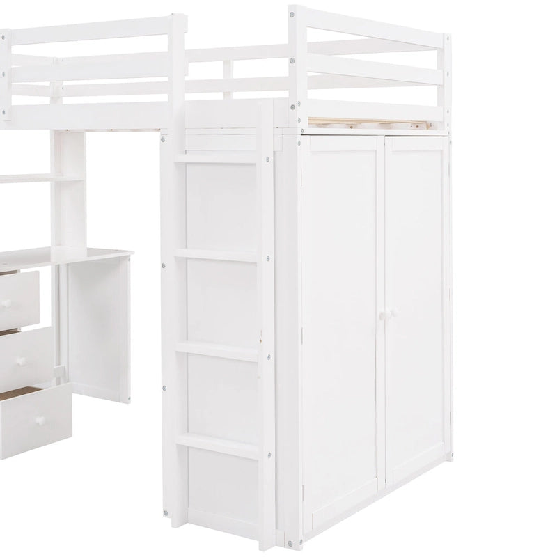 Multi-functional Pine Loft Bed