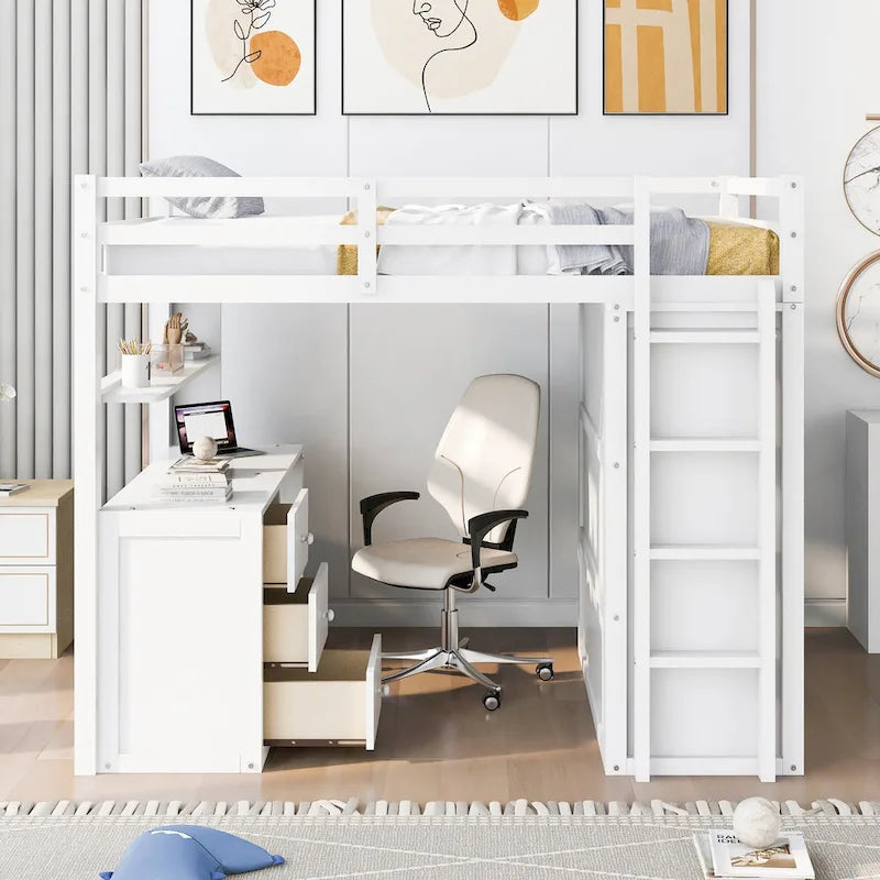 Multi-functional Pine Loft Bed