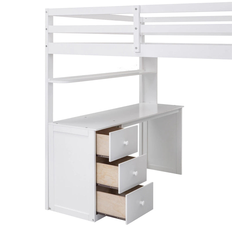 Multi-functional Pine Loft Bed