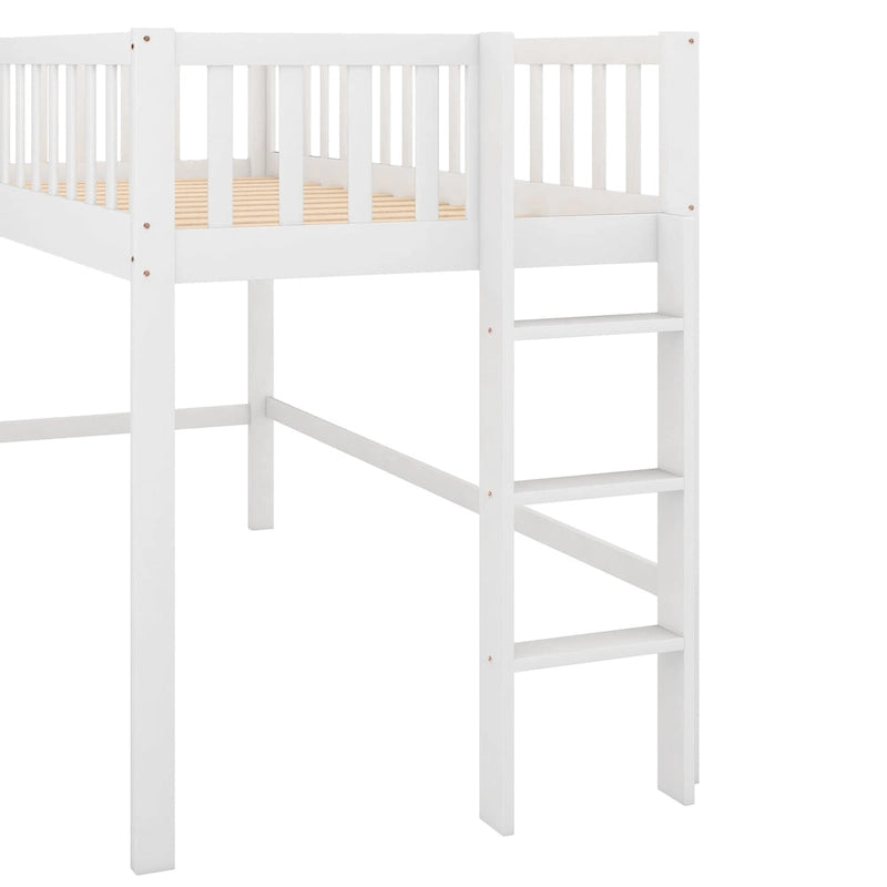 Pine Low Loft Bed with Slide