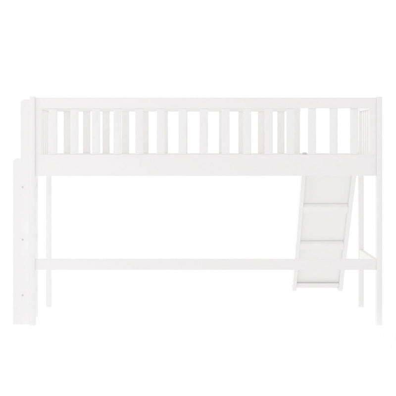 Pine Low Loft Bed with Slide