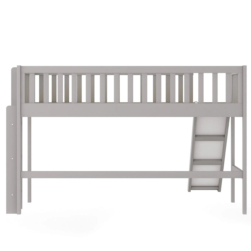 Pine Low Loft Bed with Slide
