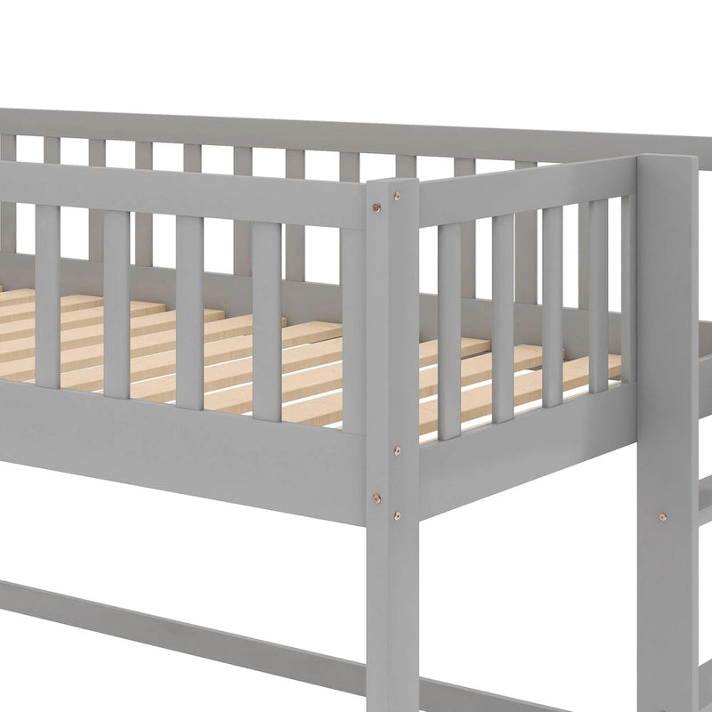 Pine Low Loft Bed with Slide