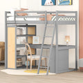 Twin Loft Bed with Desk and Shelves