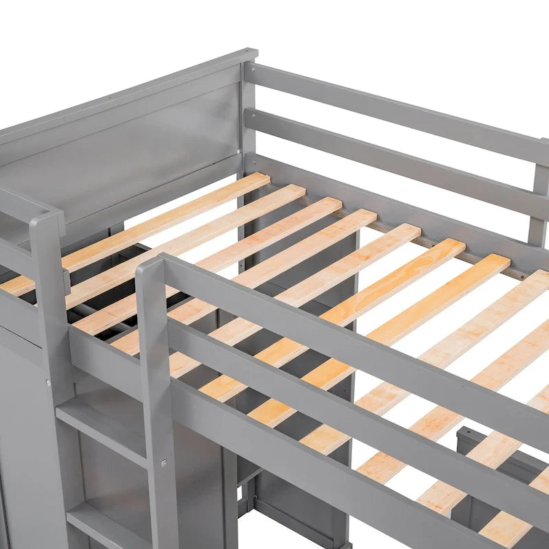Twin over Twin Pine Loft Bed with Stand-alone