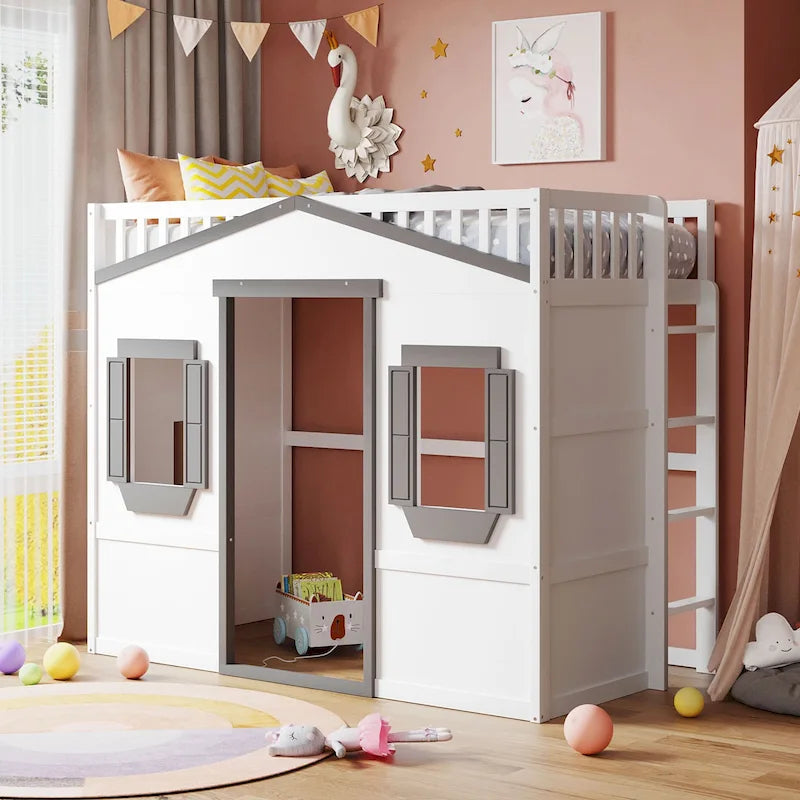 Castle Style Solid Pine Loft Bed