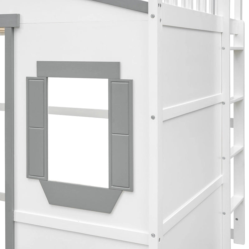 Castle Style Solid Pine Loft Bed