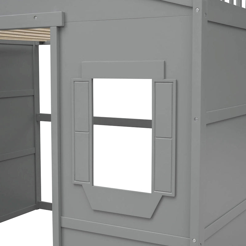 Castle Style Solid Pine Loft Bed