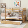 Rubber Wood Frame Bunk Beds with Wheels, Ladder and Safety Guardrails Convertible into 2 Beds - Available with Drawer or Trundle