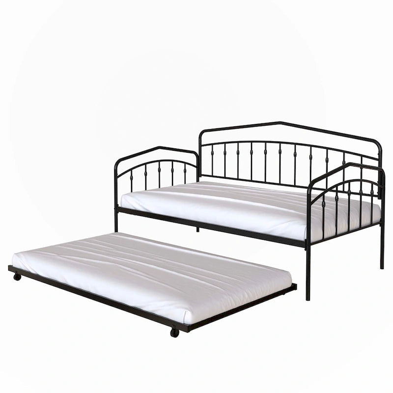 twin daybed with twin trundle, Black