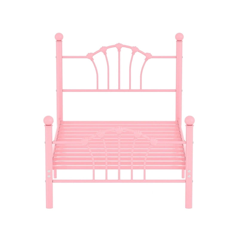 VECELO Classic Metal Platform Bed Frame, Twin Size Beds Set of 2 with Shell Style, Kids Bed Set of 2