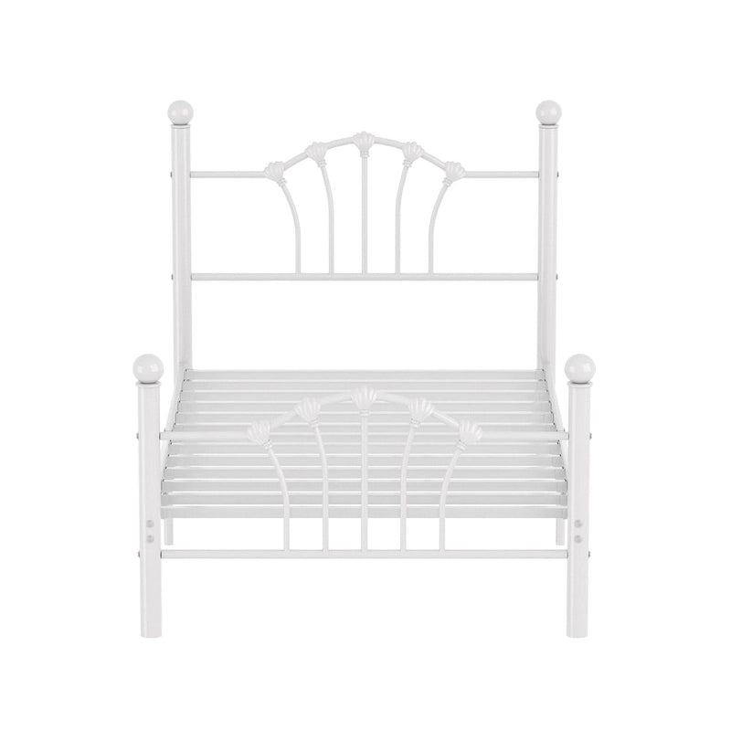 VECELO Classic Metal Platform Bed Frame, Twin Size Beds Set of 2 with Shell Style, Kids Bed Set of 2