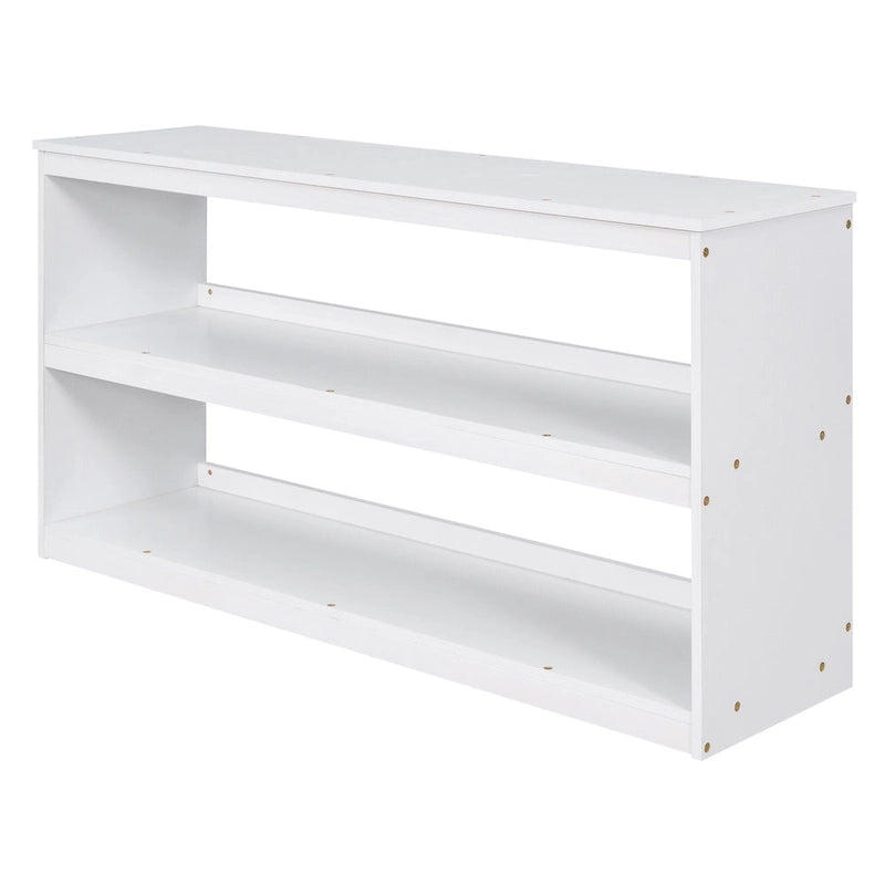 Low Loft Bed Full Size Platform Bed with Rolling Portable Desk, Cabinet, Shelves and Drawers, Multiple Functions Storage Bed