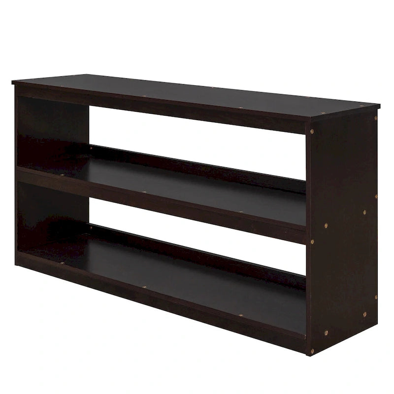 Low Loft Bed Full Size Platform Bed with Rolling Portable Desk, Cabinet, Shelves and Drawers, Multiple Functions Storage Bed