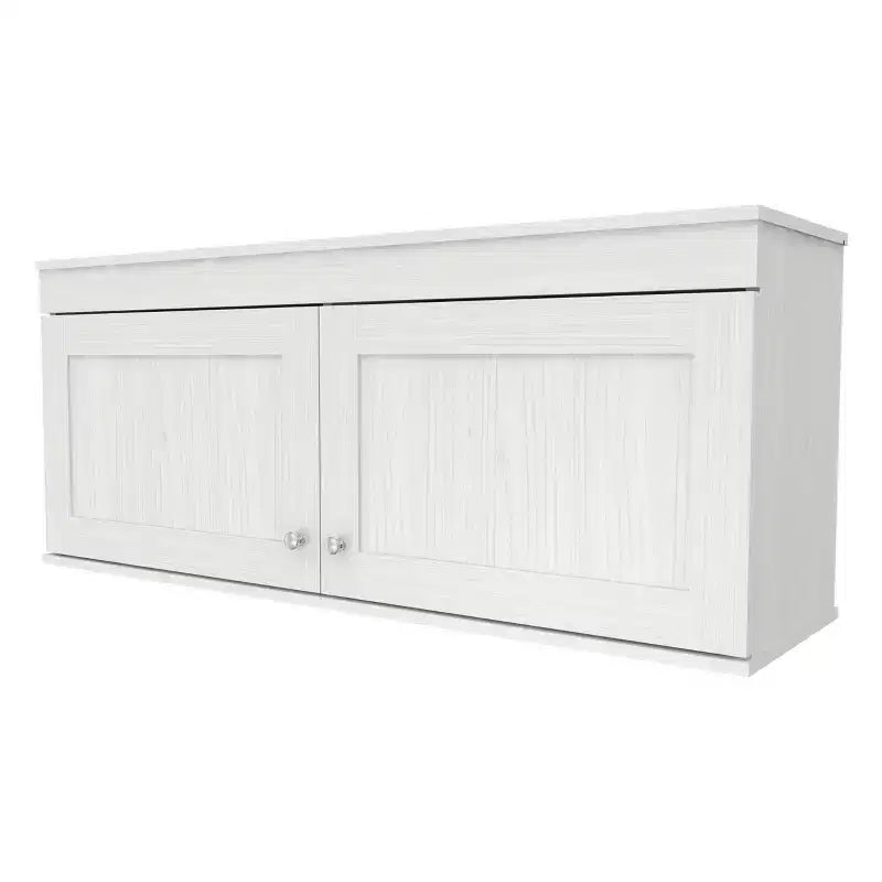 2 Doors Wall Mounted Buffet Cabinet White - Inval: Transitional Style, Adjustable Shelves, Melamine Finish