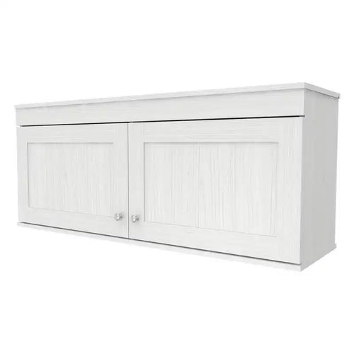 2 Doors Wall Mounted Buffet Cabinet White - Inval: Transitional Style, Adjustable Shelves, Melamine Finish
