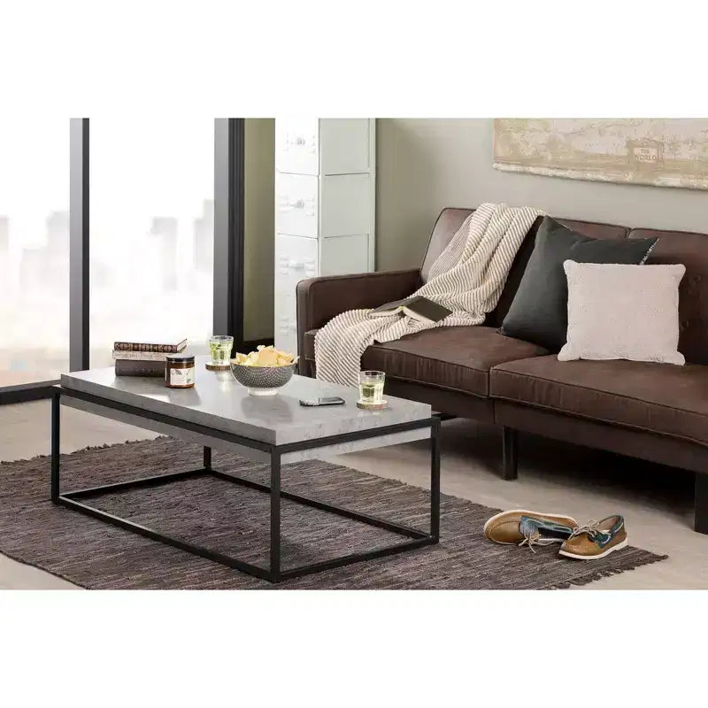 Mezzy Modern Industrial Coffee Table Gray/Black - South Shore