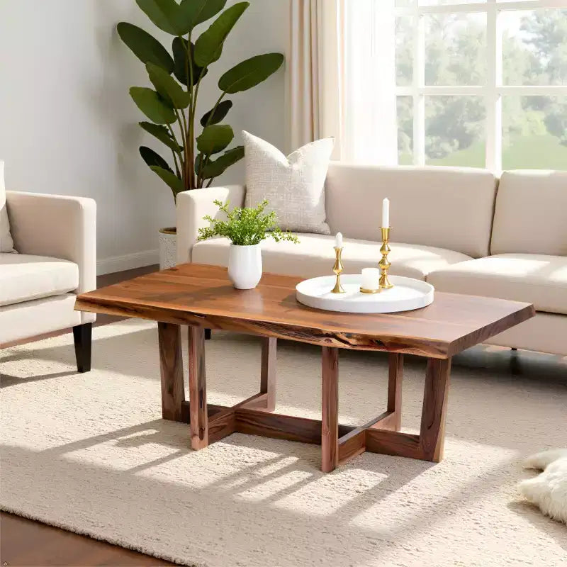 Berkshire Live Edge Wood Large Coffee Table Natural - Alaterre Furniture