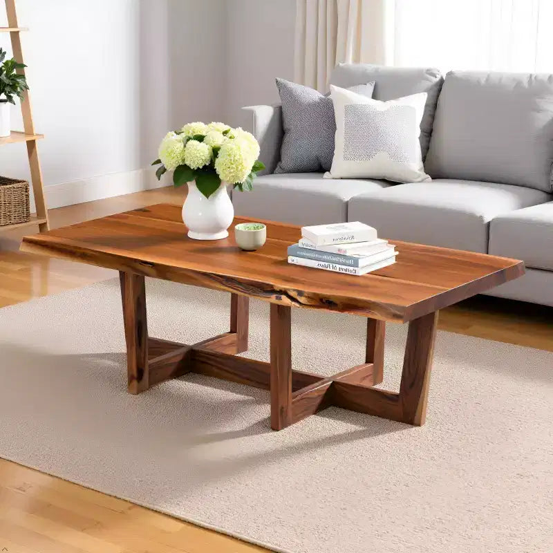Berkshire Live Edge Wood Large Coffee Table Natural - Alaterre Furniture