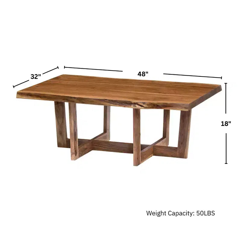 Berkshire Live Edge Wood Large Coffee Table Natural - Alaterre Furniture