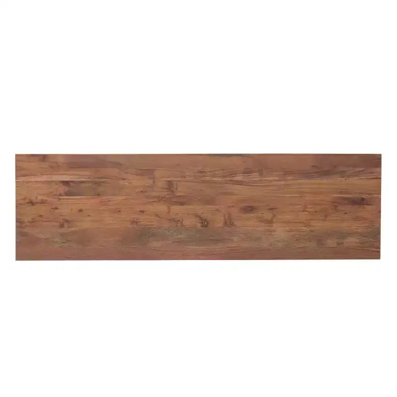The Urban Port Wooden Dresser Or Display Unit with Metal Base Brown/Black: Mid-Century Modern, 6-Drawer Storage