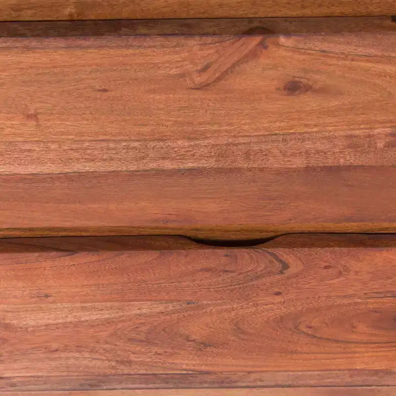 The Urban Port Wooden Dresser Or Display Unit with Metal Base Brown/Black: Mid-Century Modern, 6-Drawer Storage