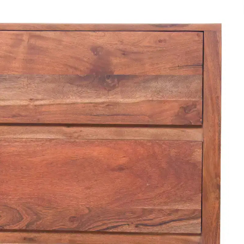 The Urban Port Wooden Dresser Or Display Unit with Metal Base Brown/Black: Mid-Century Modern, 6-Drawer Storage