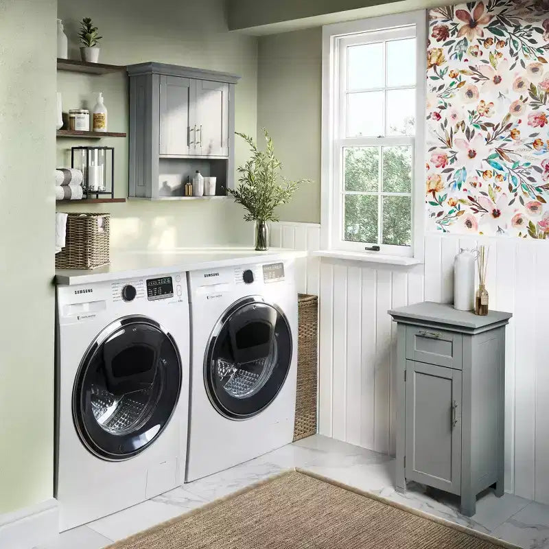 RiverRidge Somerset Two-Door Bathroom and Laundry Wall Mount Storage Medicine Cabinet with Open and Adjustable Shelf