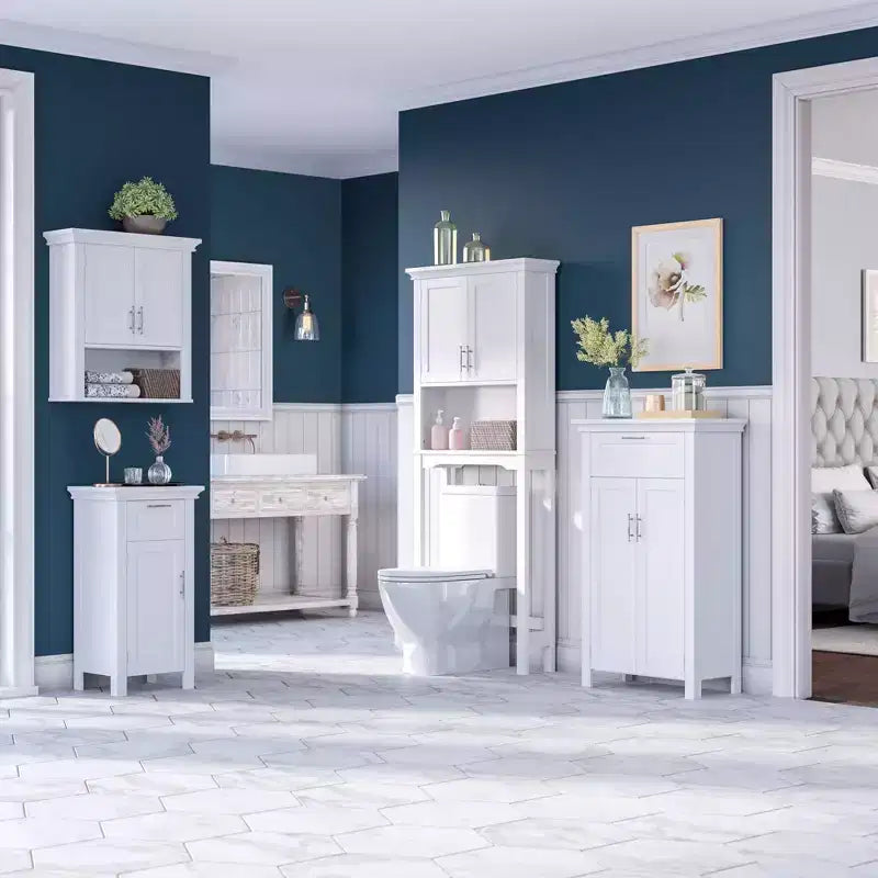 RiverRidge Somerset Two-Door Bathroom and Laundry Wall Mount Storage Medicine Cabinet with Open and Adjustable Shelf