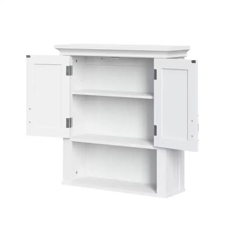 RiverRidge Somerset Two-Door Bathroom and Laundry Wall Mount Storage Medicine Cabinet with Open and Adjustable Shelf