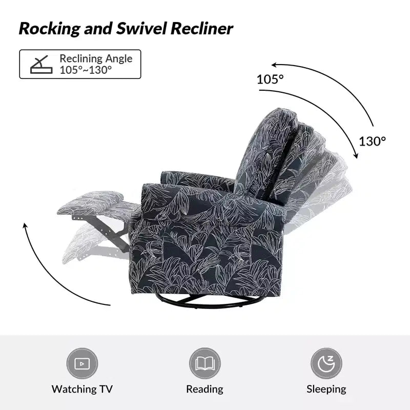 Set of 2 Pablo traditional-normal Manual Swivel Glider Recliner with Nailhead Trims for Living Room | KARAT HOME
