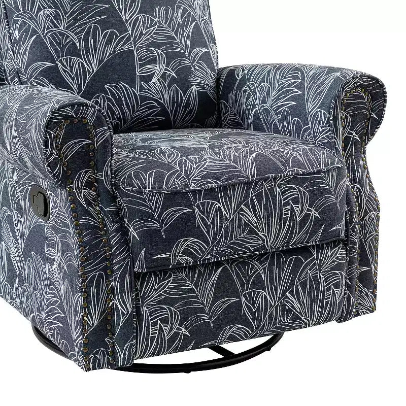 Set of 2 Pablo traditional-normal Manual Swivel Glider Recliner with Nailhead Trims for Living Room | KARAT HOME