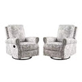 Set of 2 Pablo traditional-normal Manual Swivel Glider Recliner with Nailhead Trims for Living Room | KARAT HOME