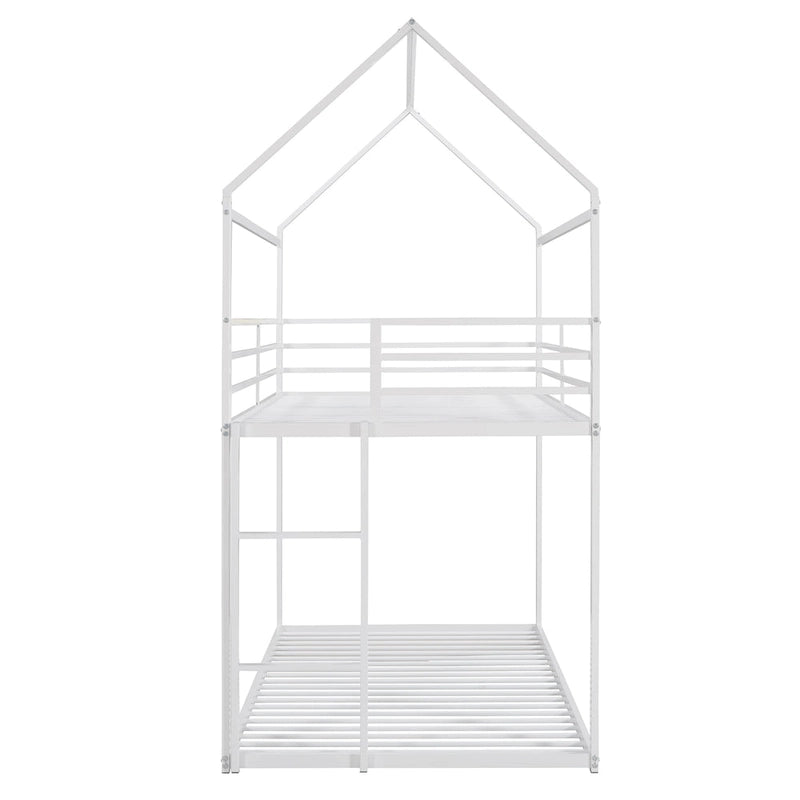Metal House-shaped Open Canopy Bunk Bed