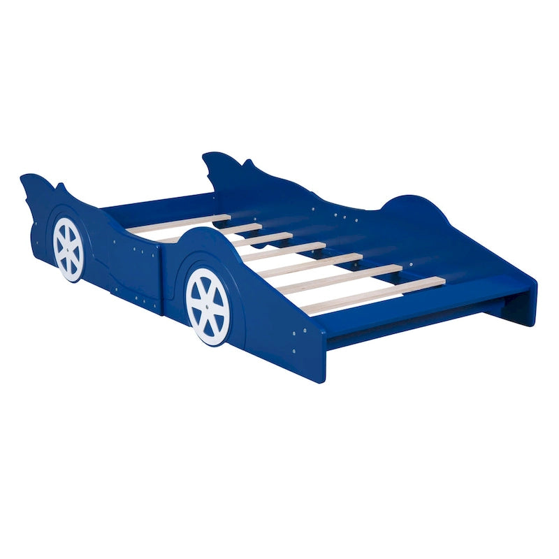 Race Car-shaped Platform Bed with Wheels