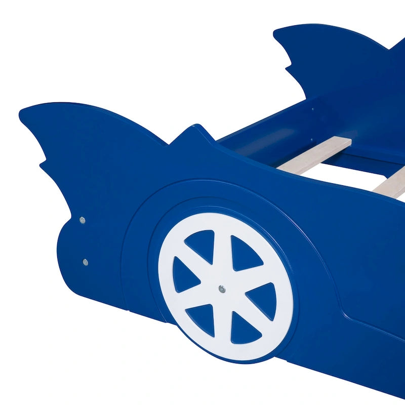 Race Car-shaped Platform Bed with Wheels