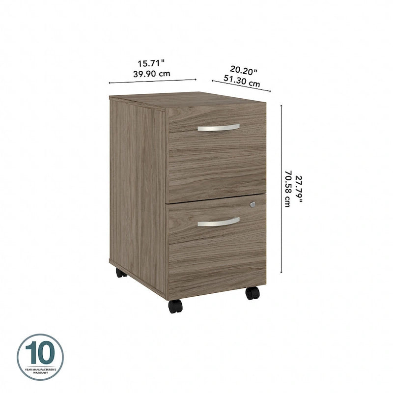 Hybrid 2 Drawer Mobile File Cabinet by Bush Business Furniture