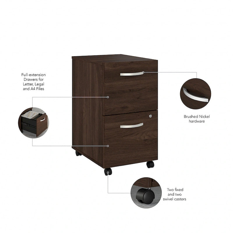 Hybrid 2 Drawer Mobile File Cabinet by Bush Business Furniture