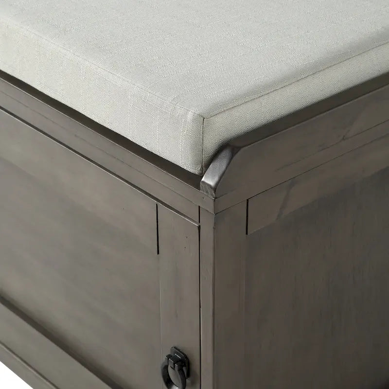 19.3 in.H X 46.85 in.W X 15.35 in.D Wood Storage Bench with Cabinets