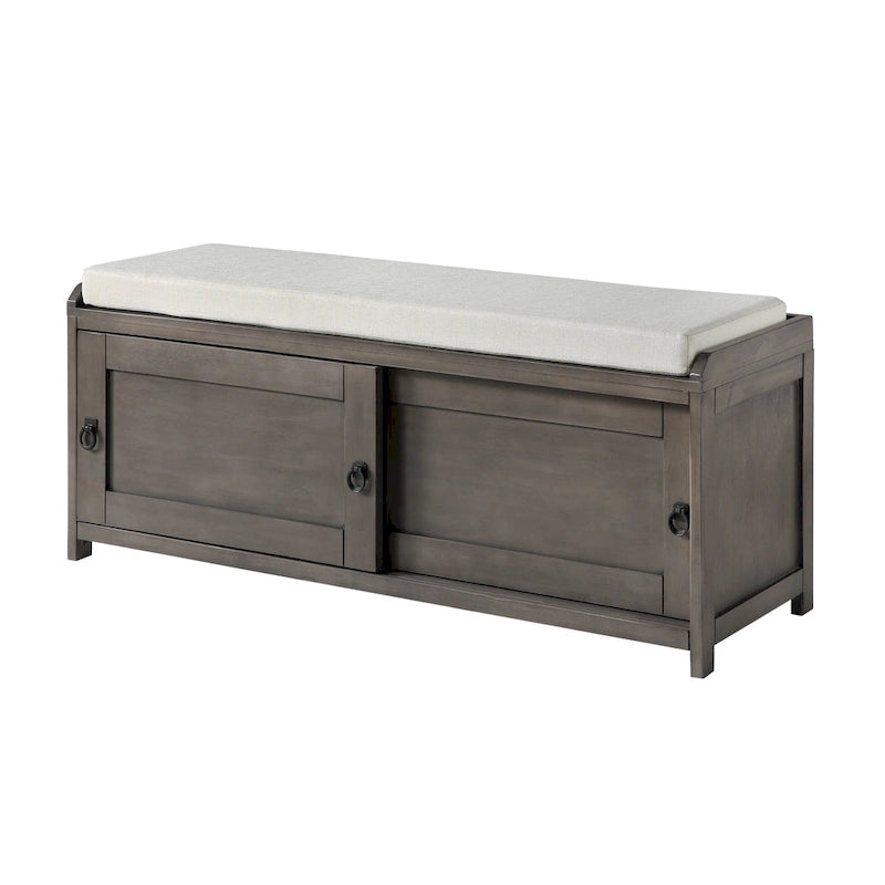 19.3 in.H X 46.85 in.W X 15.35 in.D Wood Storage Bench with Cabinets