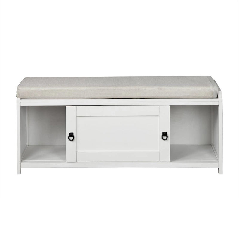 19.3 in.H X 46.85 in.W X 15.35 in.D Wood Storage Bench with Cabinets