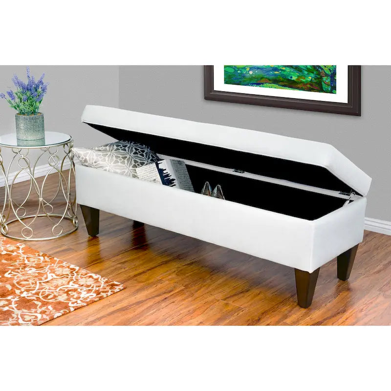 Brooke Corona Upholstered Button-tufted Wood Long Storage Bench