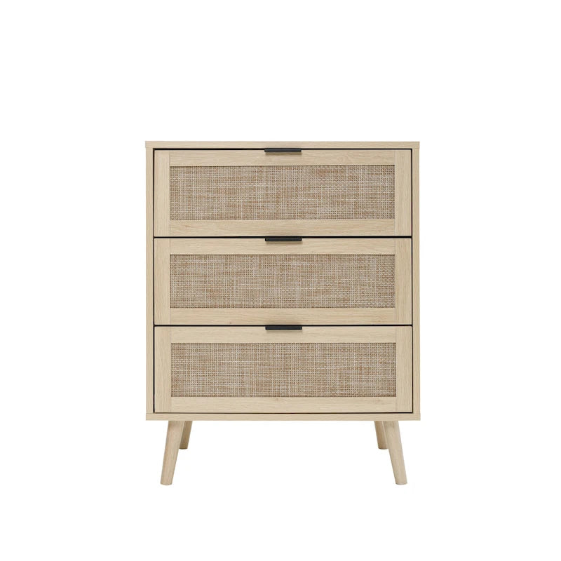 Rattan 3 Drawer Cabinet for bedroom living room