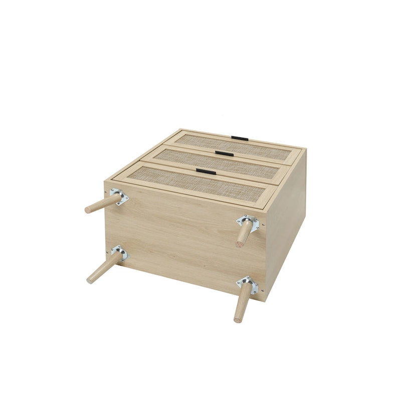 Rattan 3 Drawer Cabinet for bedroom living room