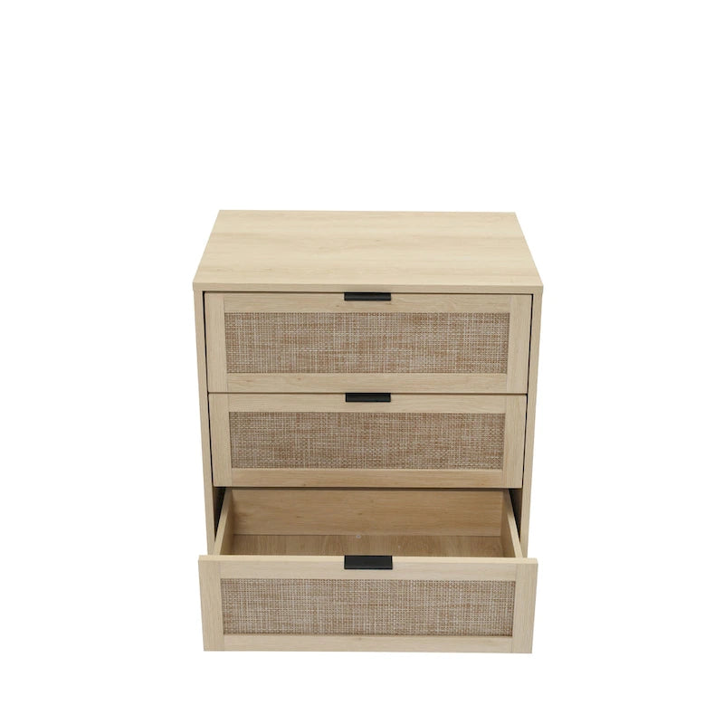 Rattan 3 Drawer Cabinet for bedroom living room