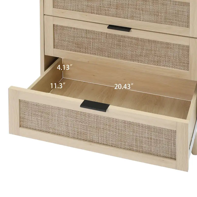 Rattan 3 Drawer Cabinet for bedroom living room