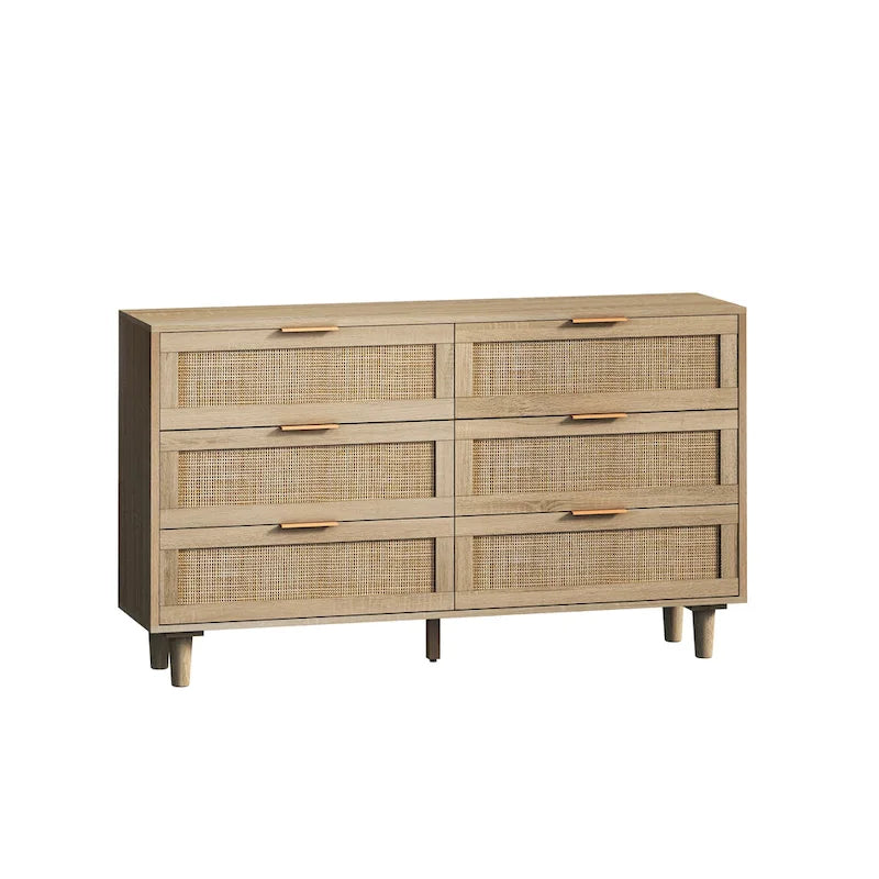 6 Drawers Rattan Storage Cabinet Rattan Drawer,for Bedroom
