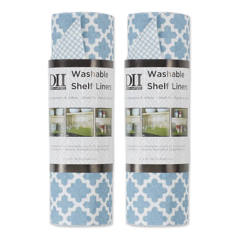 DII Grey Lattice Shelf Liner (Set of 2)